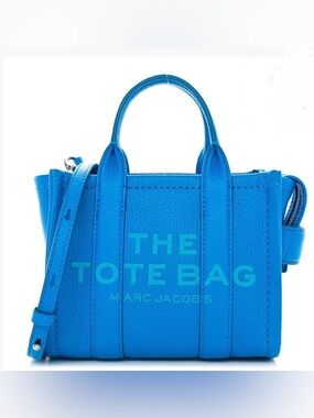 NWT Marc Jacobs Micro The Tote Bag in Scuba/Pool Blue, Leather